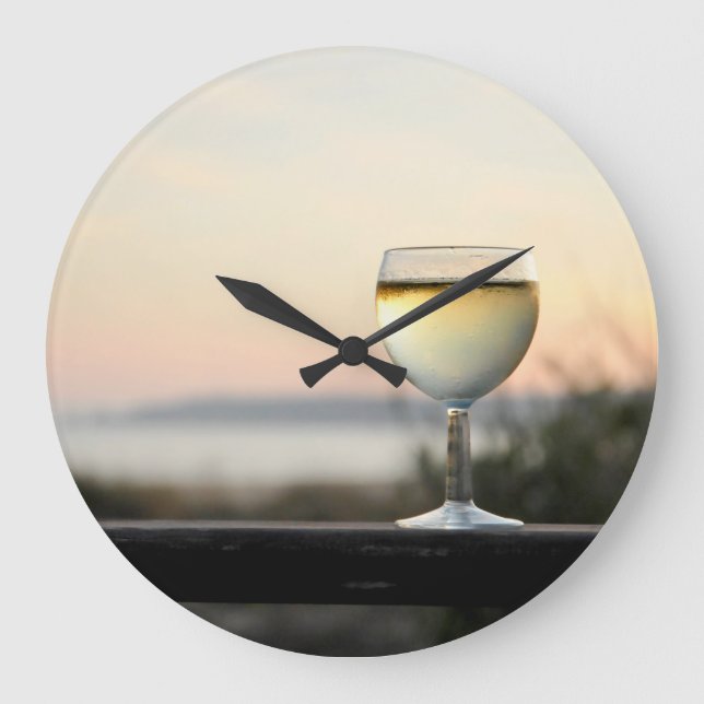 Redondo Grande CobaltMoonDesignClocks, tiempo del vino, reloj de (Anverso)