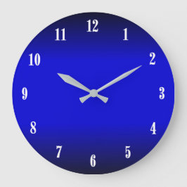 Redondo Grande Cobalto eléctrico Números blancos azules 2 reloj d