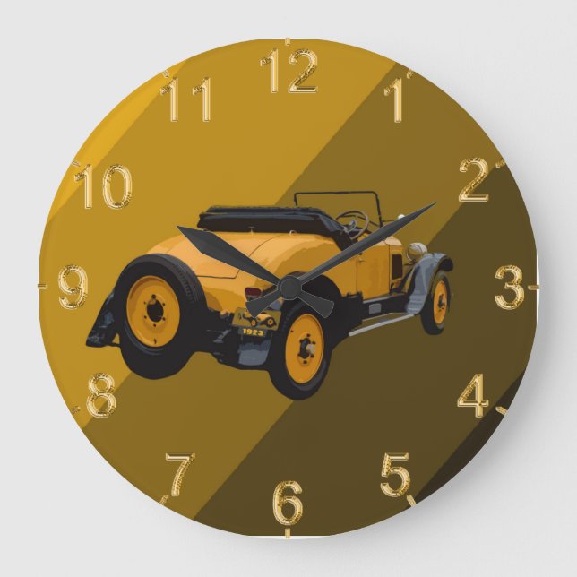 Redondo Grande Coche convertible de venado amarillo, reloj de par (Anverso)