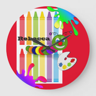 Redondo Grande Colores Pintando Reloj de gusano