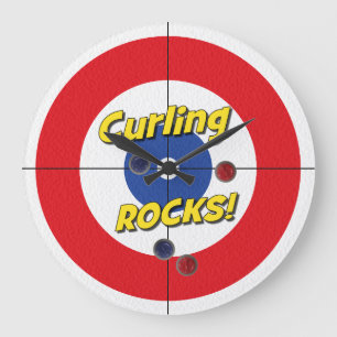 Redondo Grande "¡Curando ROCAS!" Reloj de Curler - (rojo)