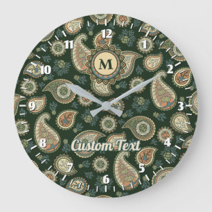 Redondo Grande Cypress Paisley Pattern Gran Reloj