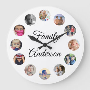 Redondo Grande Dedicación nombre de familia subir foto reloj gran