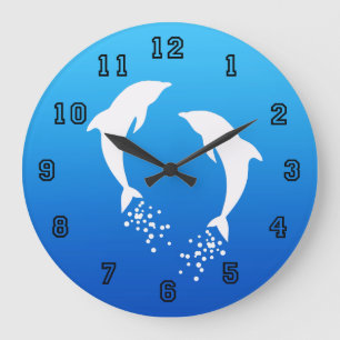 Redondo Grande Delfín de salto blanco con el reloj de las