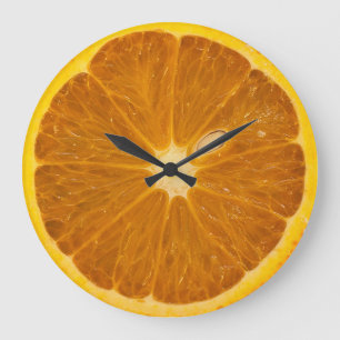 REDONDO GRANDE DELICIOSO RELOJ DE LA RONDA DEL NARANJA SLICE