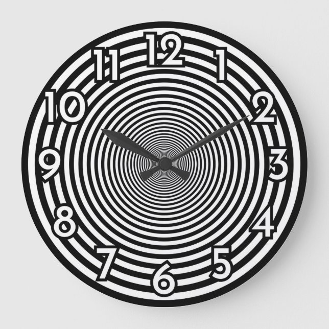 Redondo Grande dial de reloj círculos concéntricos negros (Anverso)