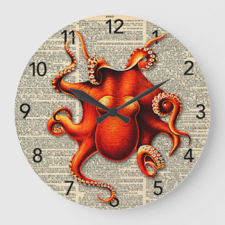 Redondo Grande Diccionario de pulpo de vapor, gran reloj