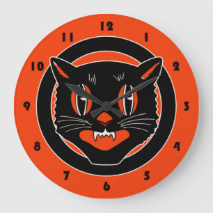 Redondo Grande Diseño cosmético negro reloj de Halloween