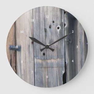 Redondo Grande Diseño de madera del reloj del granero