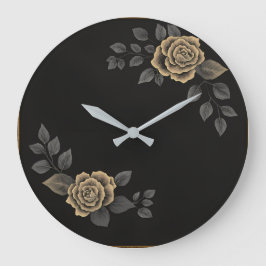 Redondo Grande Diseño de reloj de flores de personalizable - Dise