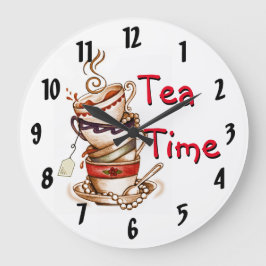 Redondo Grande Diseño de reloj de tiempo de té