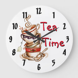 Redondo Grande Diseño de reloj de tiempo de té