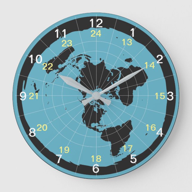 Redondo Grande Diseño de reloj de tierra plano (Anverso)