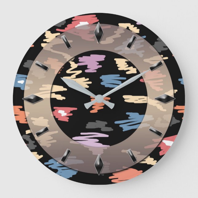 Redondo Grande Diseño moderno del reloj de pared. (Anverso)