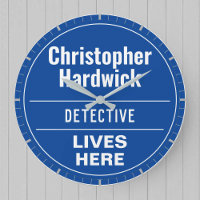 Divertido Detective Wall Estilo Plaque Gran Reloj