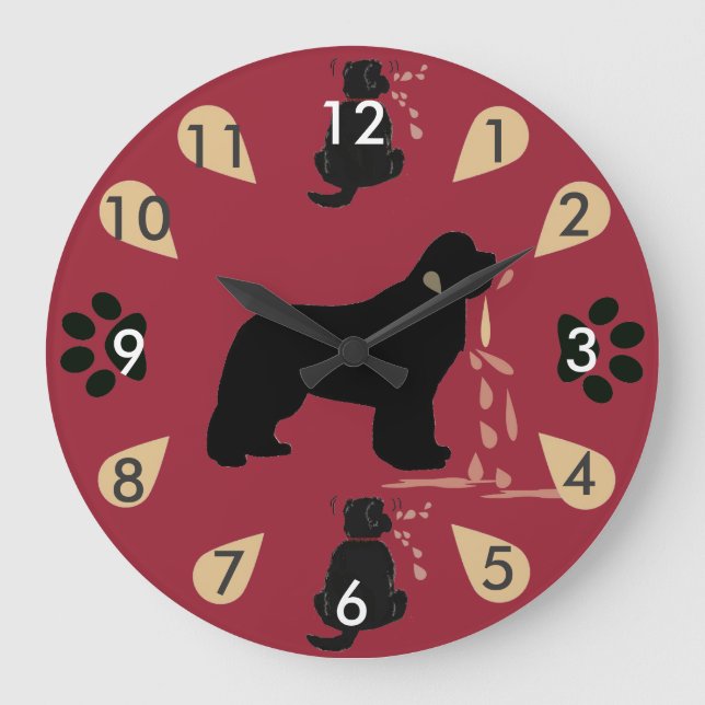 Redondo Grande Drool de Terranova del ~ del reloj (Anverso)