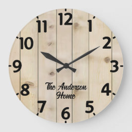 Redondo Grande Efecto Madera Sanguínea Gran Reloj