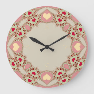 Redondo Grande El amor de los países rosados corazón el reloj de