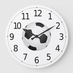 Redondo Grande El balón de fútbol simple se divierte el reloj d