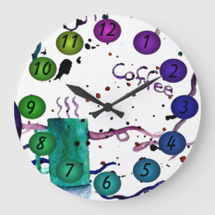 Redondo Grande El café que flota los colores 3D diseña el reloj