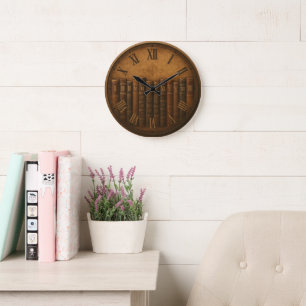 Redondo Grande El reloj de biblioteca vintage con números romanos