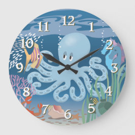 Redondo Grande El reloj de la pared del pulpo