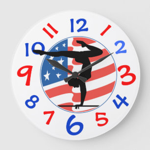 Redondo Grande El reloj gimnástico del chica
