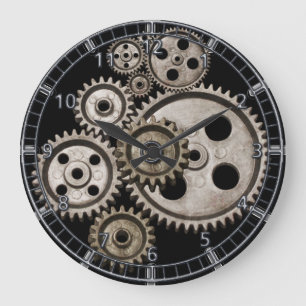 Redondo Grande el steampunk adapta el reloj de máquina metalizad