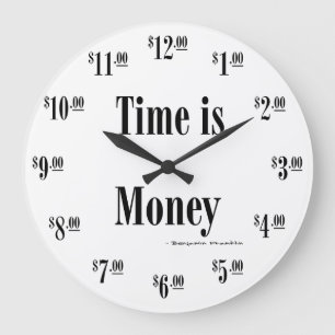Redondo Grande El tiempo es oro reloj - texto negro