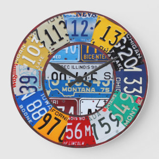 Redondo Grande El vintage del reloj de la placa numera el arte 2