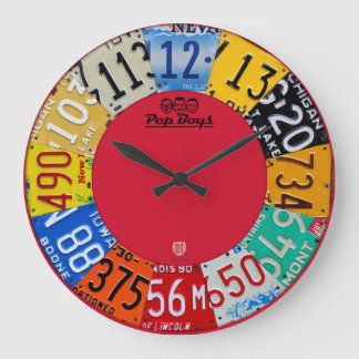 Redondo Grande El vintage del reloj del arte de la placa numera