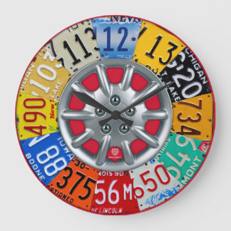 Redondo Grande El vintage del reloj del arte de la placa numera