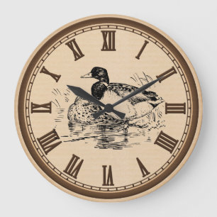 Redondo Grande El vintage ducks la decoración romana del reloj de