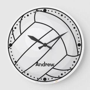 Redondo Grande El voleibol personalizado se divierte el reloj del