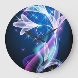 Redondo Grande Elegancia Starlit: Reloj azul profundo de diseño f