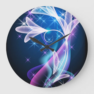 Redondo Grande Elegancia Starlit: Reloj azul profundo de diseño f
