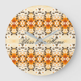 Redondo Grande Elegante Reloj Con Bendición Nuestro Texto En Casa