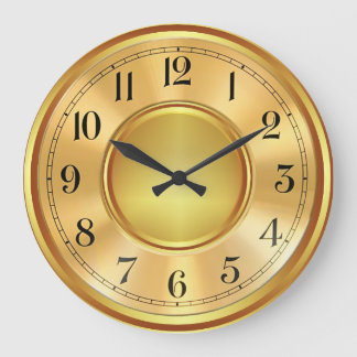 Redondo Grande Elegante reloj de oro falso cara moda ilustracion