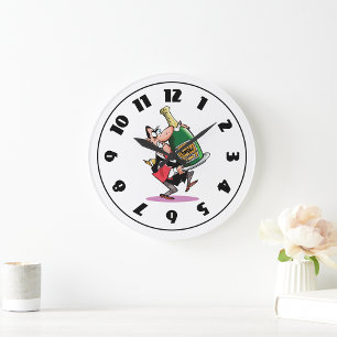 Redondo Grande Enorme Botella Del Reloj De Champagne