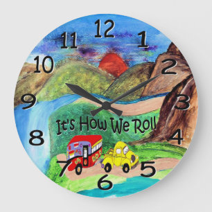 Redondo Grande es como rodamos el reloj retro de pared de camper