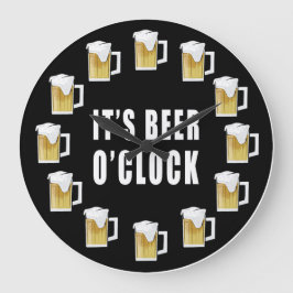 Redondo Grande Es hora de cerveza - Diseño de reloj divertido