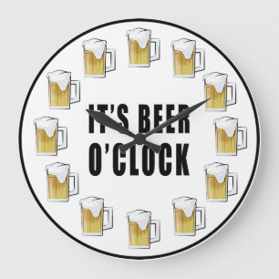 Redondo Grande Es la hora de la cerveza - Diseño de reloj diverti