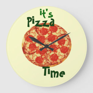 Redondo Grande Es reloj de tiempo de la pizza