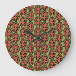 Redondo Grande Escudo tribal egipcio en el reloj de la pared redo