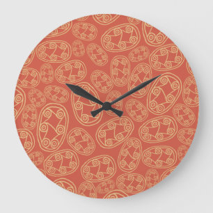 Redondo Grande Escudos tribales egipcios en el reloj de la pared
