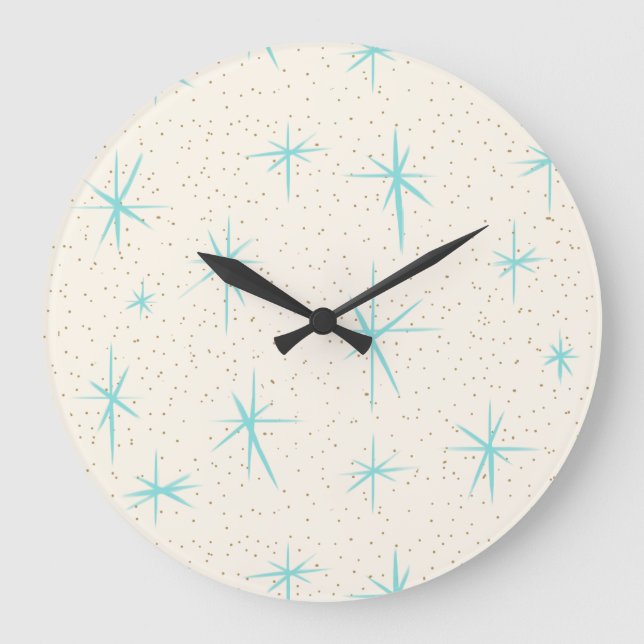 Redondo Grande Espacio Edad Turquesa Estallidos estelares Reloj d (Anverso)