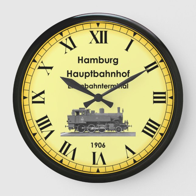 Redondo Grande Estación Hbf de Hamburgo ~ Alemania ~ 1906 ~ Reloj (Anverso)