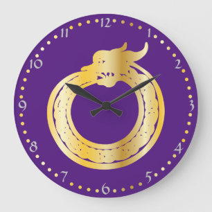 Redondo Grande Estilo Celular Oro Tonado Ouroboros Gran Reloj