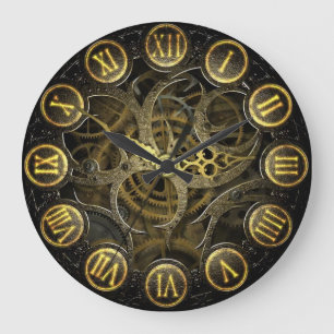 Redondo Grande Estilo del engranaje del victorian del reloj de