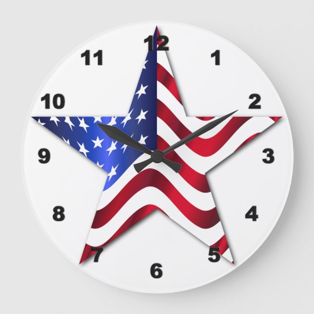 Redondo Grande Estrella de bandera de Estados Unidos reloj de par (Anverso)